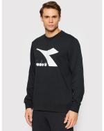 Diadora Sport-Sweatshirt Crewneck CREW LOGO CHROMIA Schwarze Baumwolle