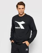 Diadora Sport-Sweatshirt Crewneck CREW LOGO CHROMIA Schwarze Baumwolle