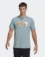 T-Shirt Freizeit adidas FOIL BOX LOGO Cotton Crewneck Blue sea