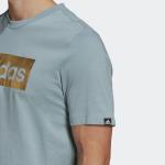 T-Shirt Freizeit adidas FOIL BOX LOGO Cotton Crewneck Blue sea