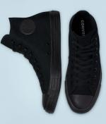  Scarpe Sneakers Converse Chuck Taylor All Star Tela Canvas Hi MonoCromo 