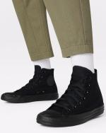  Scarpe Sneakers Converse Chuck Taylor All Star Tela Canvas Hi MonoCromo 