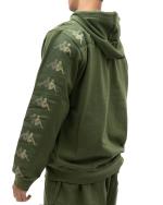 Hoodie Pullover kappa Banda 222 10 Lirt Gebürstete Baumwolle Man Green Parsley