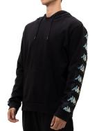 Hoodie Pullover kappa Banda 222 10 Lirt Gebürstete Baumwolle Herren schwarz