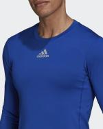 BASISSCHICHTEN Unterwäsche Technische Adidas TechFit LS TOP Crew Aeroready Man Blau