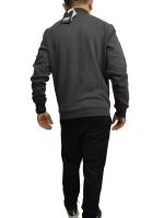 Sport-Trainingsanzug Leone mit durchgehendem Reißverschluss History Cotton Fleece Man IRON-BLACK