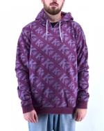 Hoodie Pullover kappa AUTHENTIC FANCY Cotton brushed Man Purple