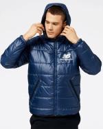 Daunenjacke Jacke New Balance Athletics Winterized Short Synthetic Puffer Hood Man Blau