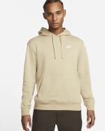  Felpa Cappuccio Hoodie UOMO Nike kakhi CLUB Sportswear Fleece Cotone Felpato