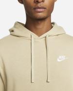  Felpa Cappuccio Hoodie UOMO Nike kakhi CLUB Sportswear Fleece Cotone Felpato