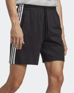 adidas Cotton Essentials 3-Streifen Single-Jersey-Baumwoll-Mann-Shorts mit Taschen Schwarz