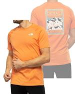 Freizeit T-Shirt The North Face TEE DUSTYCORALOR Baumwolle Kurzarm Herren Orange