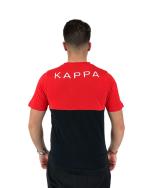 T-Shirt Freizeit Kappa LOGO EDWIN Herren Kurzarm Rundhals Baumwolljersey Rot - Schwarz