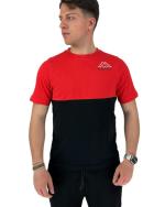 T-Shirt Freizeit Kappa LOGO EDWIN Herren Kurzarm Rundhals Baumwolljersey Rot - Schwarz