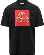 T-Shirt Kappa LOGO EDIZ Herren Kurzarm Rundhals Baumwolljersey Schwarz