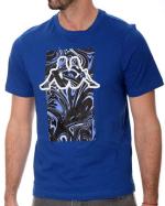  T-shirt maglia maglietta UOMO Kappa Banda 222 Blu tempo libero LOGO EZIO Cotone 