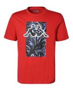 kappa T-Shirt LOGO EZIO Herren Kurzarm Crewneck Cotton Jersey Rot