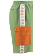 Bermudashorts kappa Banda 222 SANCIO Herren gebürstete Baumwolle mit Taschen Green Dusty-Orange R