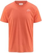 T-Shirt Freizeit Kappa LOGO CAFERS Slim Kurzarm Rundhals Baumwolljersey Orange Camellia Herren