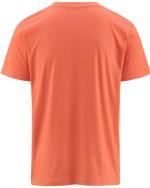 T-Shirt Freizeit Kappa LOGO CAFERS Slim Kurzarm Rundhals Baumwolljersey Orange Camellia Herren