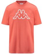 T-Shirt Kappa LOGO CROMEN T-Shirt Mann mit kurzen Ärmeln Rundhals Baumwolljersey Orange Camellia