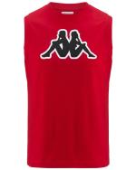 T-Shirt ÄRMELLOSES TANK TOP Kappa DWAL LOGO Baumwolljersey Mann Rot schwarz