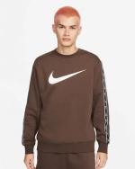 Sportliches Rundhals-Sweatshirt Nike Pullover Crew REPEAT Fleece Cotton Fleece Braun