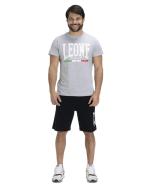 Komplettes Freizeitset T-Shirt Shorts Leone 1947 Cotton Man Bermuda T-Shirt Set Vintage Logo Grey Melange-Black