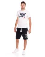 Komplettes Freizeit-Kit T-Shirt Shorts Leone 1947 Cotton Man Set T-Shirt Bermuda Vintage Logo Weiß