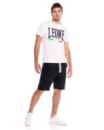 Komplettes Freizeit-Kit T-Shirt Shorts Leone 1947 Cotton Man Set T-Shirt Bermuda Vintage Logo Weiß