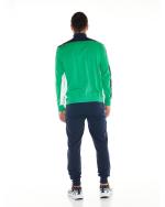 Trainingsanzug LEONE 1947 Sportlicher Fluo-Baumwollfleece-Mann VOODOO GRÜN-NAVY BLAU