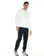 Trainingsanzug LEONE 1947 Sporty Fluo Hood French Terry aus gebürsteter Baumwolle Herren OPT.WEISS-SCHWARZ