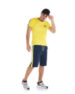 Komplettes Freizeitset Man Academy 1947 Bermudashorts T-Shirt Set Gelb Blau