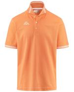 Poloshirt kappa LOGO MALTAX 5 MSS Piquet Baumwolle Mann mit kurzen Ärmeln Orange Camellia - Weiß