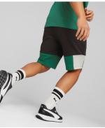 Puma Essentials Colour Block Baumwoll-Bermuda-Walking-Shorts mit Taschen Black Green Man