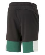 Puma Essentials Colour Block Baumwoll-Bermuda-Walking-Shorts mit Taschen Black Green Man