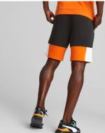 Puma Essentials Colour Block Baumwoll-Bermuda-Walking-Shorts mit Taschen Mann Schwarz Orange