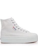 Sportschuhe Turnschuhe Superga 2708 HI TOP Frau Plateau Canvas Weiß