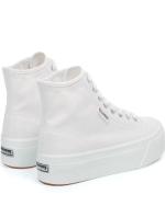 Sportschuhe Turnschuhe Superga 2708 HI TOP Frau Plateau Canvas Weiß