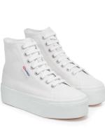 Sportschuhe Turnschuhe Superga 2708 HI TOP Frau Plateau Canvas Weiß