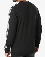 Sport-Sweatshirt Pullover adidas Essentials French Terry 3-Stripes Crewneck brushed Cotton Herren schwarz