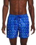  Costume da Bagno pantaloncini Shorts UOMO Nike Swim Volley Swoosh 5 Azzurro 