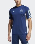  Ajax Amsterdam Adidas Polo Maglia Tiro Blu 2023 24 Cotone