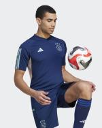  Ajax Amsterdam Adidas Polo Maglia Tiro Blu 2023 24 Cotone