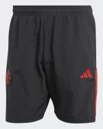 MANCHESTER UNITED MUFC Sportshorts Adidas Herren Tiro 23 Downtime Reißverschlusstaschen Mikrofaser 2023 24 Schwarz