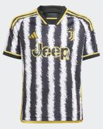 Juventus FC Home Fußballtrikot KIDS kurze Ärmel Weiß Schwarz 2023 24