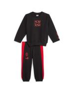 Kompletter Trainingsanzug für Jungen AC MILAN Puma Baby Jogger Brushed Cotton French Terry 2023 24 Schwarz