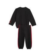 Kompletter Trainingsanzug für Jungen AC MILAN Puma Baby Jogger Brushed Cotton French Terry 2023 24 Schwarz