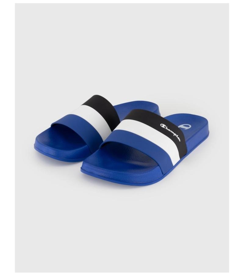  Ciabatte Sandali Mare Piscina UOMO Champion Blu Bianco Nero Slide All American