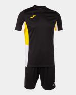  Kit set completo ensemble UOMO Joma DANUBIO II Nero Giallo Maglia Pantaloncino 